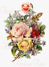 Decal Abziehbild „Rosenbouquet shabby chic“ A4 – 1, 2 oder 4 Motive Vintage