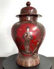 Vase China lackiert bemalt