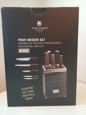 CHEF CUISINE Profi Messer Set 6-tlg., inkl. Messerblock, Rostfreier Klingenstahl