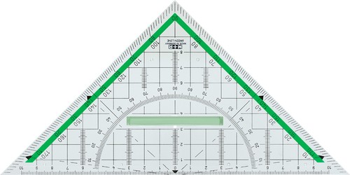 Geodreieck green line - m+r, "green