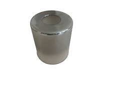 E14 Lampenschirm Zylinder Öffnung ca.3 cm Glasschirm Rauchglas chrom  H 8 cm