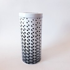 Kaffee Pad Dose Metall schwarz weiß Swirl