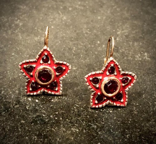 Vintage ohrringe sterne rubin - ohrringe,
