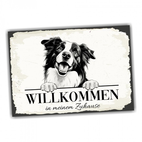 Hundeschild willkommen zuhause - hundeschild,