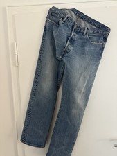 Levi’s 501 Jeans Hellblau Straight Fit Button Fly Original Denim W34 L34