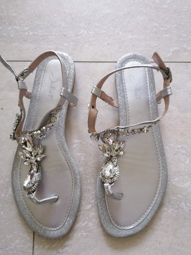 Sandalen silber strass glitzer - sandalen,