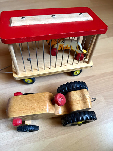 Ddr holzspielzeug traktor mit - ddr,