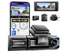 AZDOME M550MAX 4K Triple Channel Dash Cam - Front 4K + Cabin 1080P + Rear 2.5K,