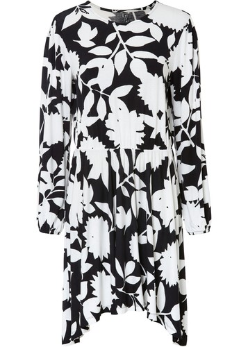 Langarm kleid mit blumenmuster - langarm-kleid,