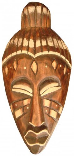 Maske bemalt holz - maske,
