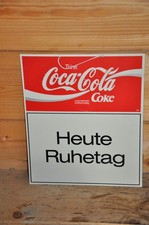 Altes Reklameschild Coca-Cola Coke,Heute Ruhetag,Kneipe,Kiosk,Softdrink,Original