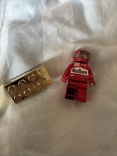 Lego Chrome Red M Schumacher MiniFigure Ferrari Formula 1 Racing Driver F1!!