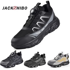 JACKSHIBO Herren Sneaker Sicherheitsschuhe Stahlkappe Leichte Arbeitsschuhe
