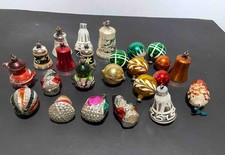 24 alte Weihnachtskugeln Lauscha Glöckchen Zapfen Kanne Weihnachtsmann