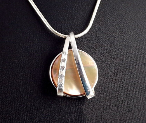 Anhänger silber 925 perlmutt - anhänger,