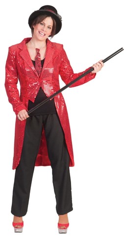 Pailletten frack damen rot - damen,