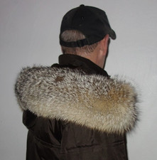 Graufuchs Pelz Kapuze Kragen Echt Fell Jacke Parka  Griesfuchs XXL Fellkragen