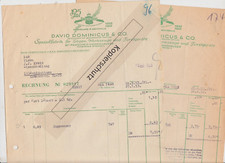2 Rechnungen David Dominicus & Co. Remscheid Sägen Forstgeräte 1952/53