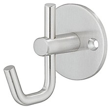 2 Stück Häfele 842.32.060 Garderobenhaken, aus Edelstahl Mantelhaken, Höhe 62 mm