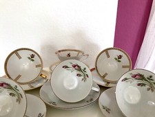 Porzellan Vintage  Kaffeeservice  6 Gedecke Sammeltasse Tassen Rosen