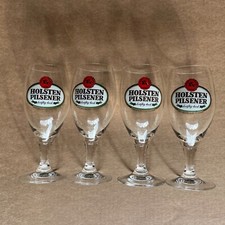 4 x Holsten Pilsener Gläser Biertulpen 0,2l mit Eichstrich Rastal altes Logo