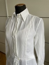 Caliban IT 44 Leinenbluse Hemdbluse Tunika weiß