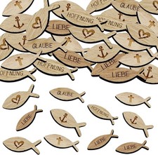 100 Holzfische Kommunion Deko