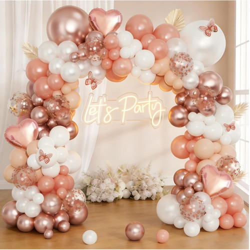 Luftballon girlande rosegold - girlande,