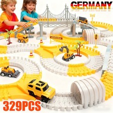 329PC Rennbahn-Set für Kleinkinder, Auto-Spielzeug, Flexible Autospuren + 6Autos