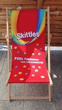 Skittles Strandstuhl Liege Holz Festival Beach Sommer klappbar Garten Werbestuhl