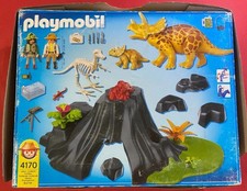 Playmobil 4170 - Triceratops mit Baby und Vulkan-2006-fast vollständig, ohne OVP