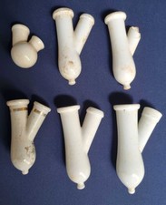6 Teile für Gesteckpfeife Prozellan teilw. def. Antik vermutlich 1920er-40er Jah