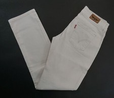 Levi's 571 Slim Fit Damen Jeans Hose W30 L28 30/28 weiß offwhite Stretch-Denim