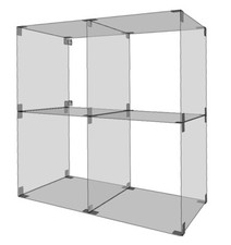 Glassteckvitrine 83x83 cm