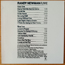 Randy Newman: Live (LP), US