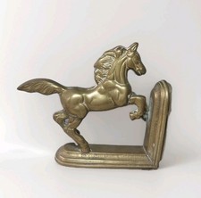 Buchstütze Pferd Messing Tischdeko Horse Book Massiv Bücherregal Lesen Stütze