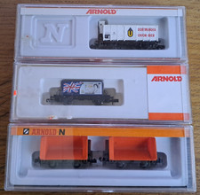 3x Arnold 4271 / 4480 / 4500 Spur N Bierwagen, Kippwagen, Containerwagen, OVP