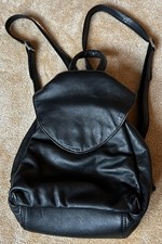 Kleiner universeller Rucksack Leder mit Tragegriff Schwarz