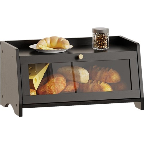 Bambus brotkasten schwarz - bambus,