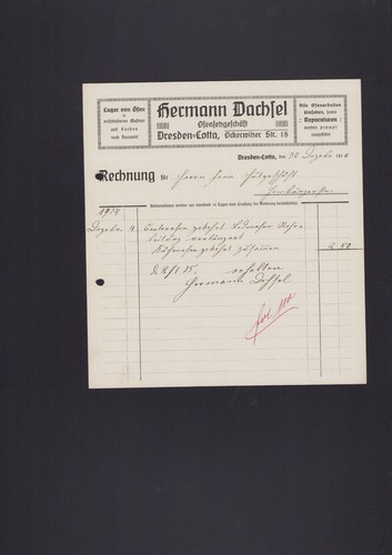 Dresden cotta rechnung 1914 - dresden-cotta,,