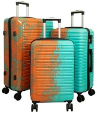 Hartschalen Trolley  Zwei-Farb-Print Sierra Türkis-Orange Einzeln Set Gr. M,L,XL