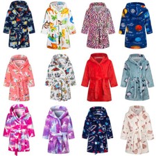 Kinder Bademantel Kapuzen Bathrobe Jungen Mädchen Kimono Nachtwäsche Flanell