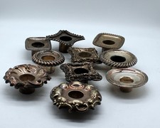 X-270 Konvolut versilberte Kerzenhalter (Krone) Antik, England