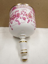 ⚔ MEISSEN Tischglocke Klingel Glocke reiche indische Malerei purpur Gold 1. Wahl