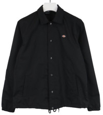 Dickies Jacke Herren M Schwarz Kragen Logo Verstellbare Taille Druckknöpfe