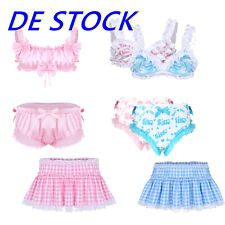 DE Herren Sexy Sissy Höschen Frilly Knickers Slips Crossdress Pyjamas Miniröcke