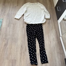 H&M Mickey Mouse Schlafanzug Warm Pyjama Weiß-Schwarz Gr. L