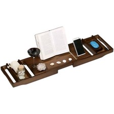 Ausziehbares Bambus-Bad Regal, Verstellbares Bad Brett, Bad Regale Mit Getränke 