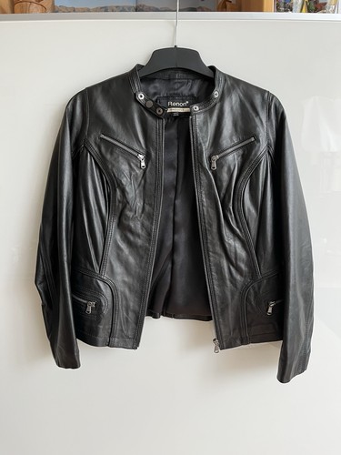 Schwarze lamm napa lederjacke - schwarze,