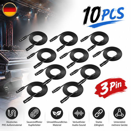 Dmx kabel 10x set - kabel, 3-pin
